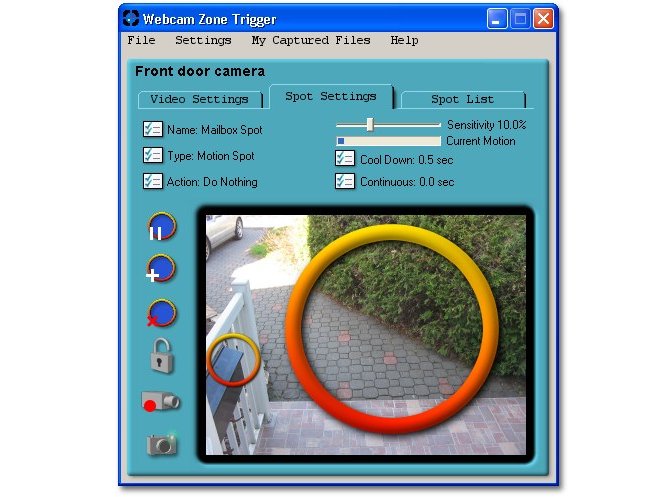 Screenshot of Webcam Zone Trigger