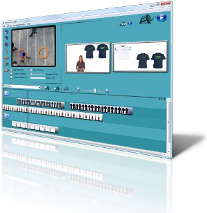 Use webcam or camera to place images, video and flash on on or many screens or displays