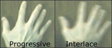 Progressive and Interlaced video image examples