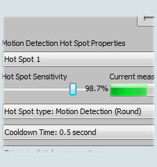 Place motion detection hot spot strategically for best results